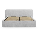 Micadoni Svijetlo sivi tapecirani bračni krevet s prostorom za odlaganje s podnicom 200x200 cm Elizabeth – | shoptok.hr