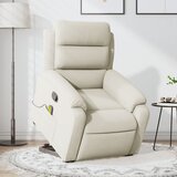  The Living Store Masažni naslanjač s funkcijo vstajanja krem žamet - Masažni Naslanjač S Funkcijo Vstajanja, (21493677) | Shoptok.si