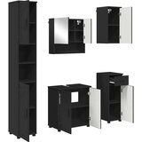 vidaXL Komplet pohištva za kopalnico 5 pcs Črna 61 x 35 x 64 cm | Shoptok.si