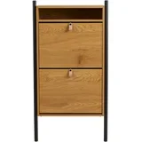 Preklopna omarica za čevlje v hrastovem dekorju v naravni barvi 62x118x26 cm Barco –