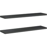  Zidne police 2 kom 100x23,5 cm crne nehrđajući čelik | shoptok.hr