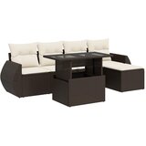  6-dijelni set vrtnih sofa od poliratana s jastucima smeđi | shoptok.hr