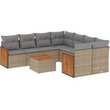  9-dijelni set vrtnih sofa s jastucima bež od poliratana | shoptok.hr