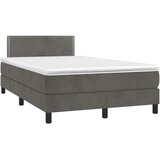 Box spring krevet s madracem tamnosivi 120 x 200 cm baršunasti | shoptok.hr