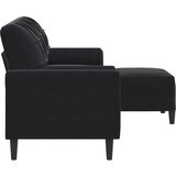  Trosjed s tabureom crni 180 cm baršunasti | shoptok.hr