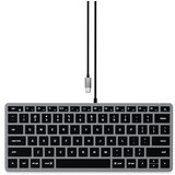 Satechi Žična tipkovnica Slim W1 USB-C BACKLIT, ZDA, vesoljsko siva | Shoptok.si