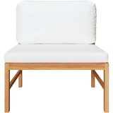 vidaXL Srednja sofa s krem jastucima od masivne tikovine | shoptok.hr