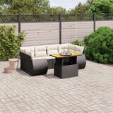 vidaXL 7-dijelni set vrtnih sofa od poliratana s jastucima crni | shoptok.hr