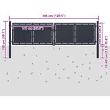  Vrtna vrata Čelik 300x100 cm Antracit | shoptok.hr