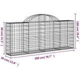  Lučne gabionske košare 6 kom 200x30x80/100 cm pocinčano željezo | shoptok.hr