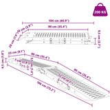  Sklopiva rampu 200kg po rampi Srebrno 186 x 23 x 4,5 cm | shoptok.hr