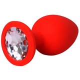  Velika crvena silikonska analna kupa sa dijamantom FT001069 cene