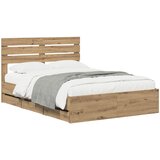  Bed Frame with Storage and Headboard Artisan Oak 120 x 200 cm | shoptok.hr