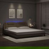  Okvir kreveta LED boja cappuccina 200 x 200 cm umjetna koža | shoptok.hr