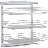  Kuhinjska izvlačna žičana košara s 3 razine srebrna 47x35x56 cm | Eponuda.com