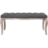  Klupa od tkanine i masivnog drva 110 x 38 x 48 cm tamnosiva | shoptok.hr
