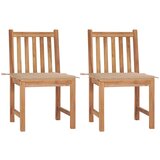 Maison Chic Vrtni stoli - Stol za vrt 2 kosa z blazinami trdna tikovina JS1433, (21877576) | Shoptok.si