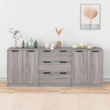  3-delna komoda siva sonoma konstruiran les | Shoptok.si