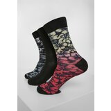 Urban Classics flower socks 3-Pack black/grey/red Cene