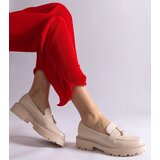 Gemre Beige eco-leather moccasins decorated with rhinestones Henley | shoptok.hr