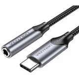 Vention USB-C Male to 3.5MM Earphone Jack With DAC Adapter 0.1M Gray