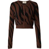 A LOT LESS Pletena jopa 'Simona' rjava / črna | Shoptok.si