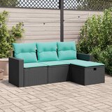 vidaXL 4-dijelni set vrtnih sofa od poliratana s jastucima crni | shoptok.hr