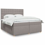  Krevet s oprugama i madracem smeđesivi 200x200 cm od tkanine | shoptok.hr