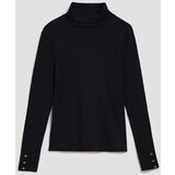 Marisse Ribbed Black Turtleneck Blouse | Shoptok.si