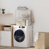 vidaXL Polica za perilicu rublja Bijelo 63 x 27 x 136 cm Aluminij | shoptok.hr
