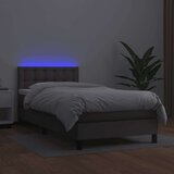  Box spring s madracem LED sivi 90x200 cm od umjetne kože | shoptok.hr
