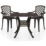 vidaXL Bistro garnitura 3-delna liti aluminij bronasta, (20679152) Cene