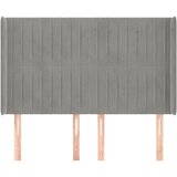  Uzglavlje s ušima svjetlosivo 147x16x118/128 cm baršunasto | shoptok.hr