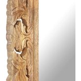 vidaXL ročno izrezljano ogledalo rjavo 80x50 cm trden mangov les | Shoptok.si