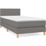  Box spring postelja z vzmetnico temno siva 100x200 cm blago, (20726386) | Shoptok.si