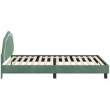 Krevet za djecu s uzglavljem Morska zelena 90 x 200 cm Baršun | shoptok.hr