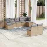 vidaXL 9-dijelni set vrtnih sofa s jastucima bež od poliratana | shoptok.hr