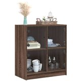  Bočni ormarić sa staklenim vratima boja hrasta 68x37x75 5 cm | shoptok.hr