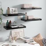 Maison Chic 4 kosi Lebdeče Stenske Police - Viseče police sijaj črne 50x23x3,8 cm MDF, (21794114) | Shoptok.si
