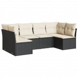  The Living Store Vrtna sedežna garnitura 6-delna z blazinami črna poli ratan - Vrtna Sedežna Garniture, (21451769) | Shoptok.si