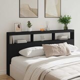 Ormarić za uzglavlje s LED svjetlima crni 200 x 17 x 102 cm Cene