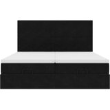 vidaXL Otomanski posteljni okvir z vzmetnicami črn 180x200cm žamet | Shoptok.si