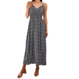 Gemre Black maxi dress in flowers Esperia u