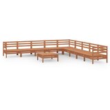 Maison Chic Seti vrtnega pohištva - Vrtna garnitura - Vrtni pohištvo set 10-delna trdna borovina medeno rjava, (21821664) | Shoptok.si