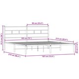 Metalni okvir kreveta bez madraca boja hrasta sonome 183x213 cm | shoptok.hr