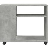 vidaXL Stranska mizica s koleščki betonsko siva 70x35x60 cm inž. les | Shoptok.si