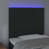  LED uzglavlje crno 90x5x118/128 cm baršunasto | shoptok.hr