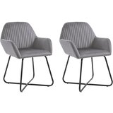 Maison Chic Jedilni stoli - Vzorci stoli 2 kosa siv žamet A434, (22032451) | Shoptok.si