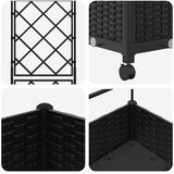  Vrtni saksija s rešetkom i kotačima Crna 40 x 40 x 131,5 cm PP | shoptok.hr