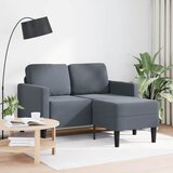 SOFA 2-sjed s ležaljkom u obliku slova L tamnosiva 125cm baršun | shoptok.hr